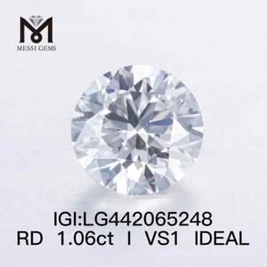 1.06CT I/VS1ラウンドIDEALラボ成長ダイヤモンド