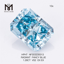 1.26CT VS2 ラディアント ファンシー ブルー ホールサ;e 合成ダイヤモンド HPHT NF303230013 