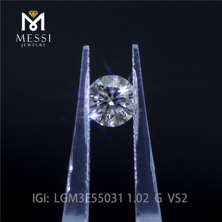 1.02ct Gカラー ラウンドカット ラボダイヤモンド VS2 合成ダイヤモンド
